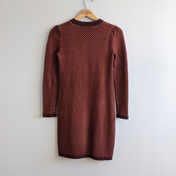 COS Raised Knit Long Sleeve Dress Orange Plum XS - Picture 3 of 8